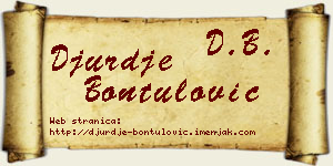 Đurđe Bontulović vizit kartica